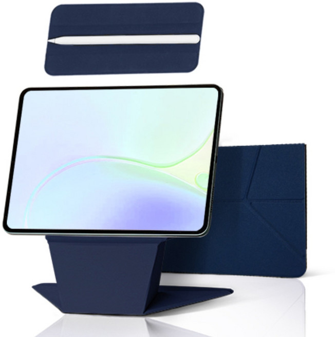 라이트피플 아이패드 에어 프로 스탠딩 케이스, 네이비(펜슬홀더)