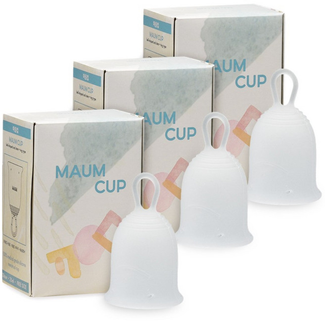 마음컵 100% 의료용 실리콘 생리컵 소형 25ml 1개, 3박스