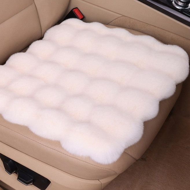 스타일닥터 겨울 털방석 포근포근 자동차방석 시트커버 극세사 방석 3종 세트, 1개, 베이지 싱글