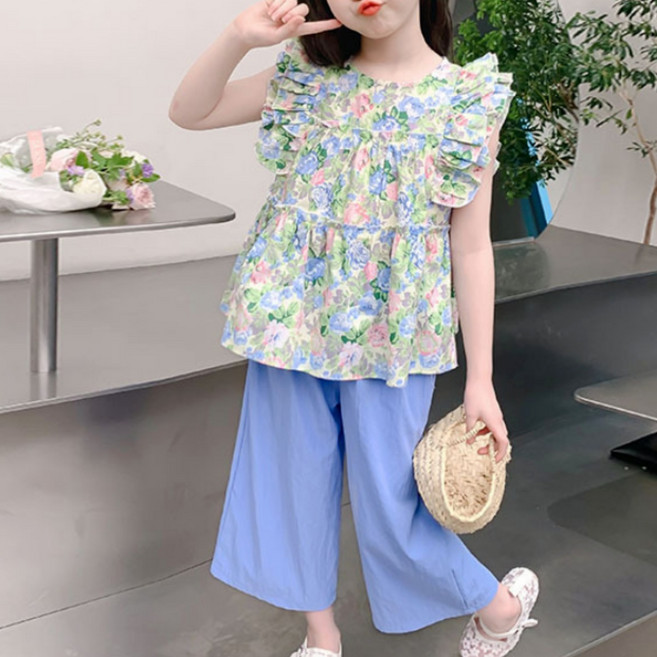 여아 프릴 플라워 상하복 110-150