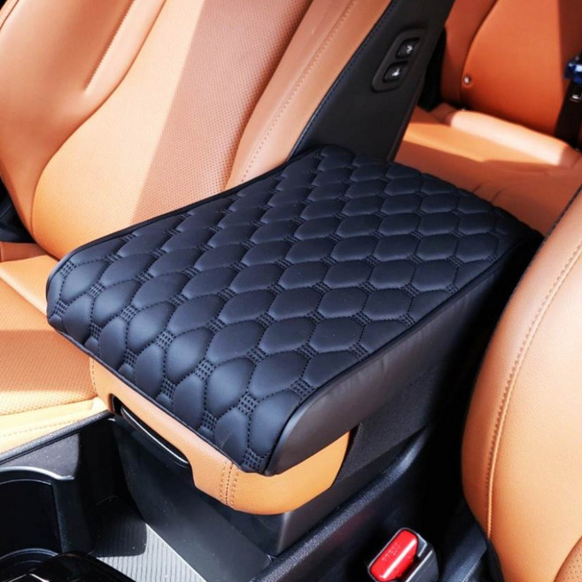 자동차 차량용 콘솔쿠션 팔걸이쿠션 메모리폼 팔꿈치쿠션, 1개, 블랙