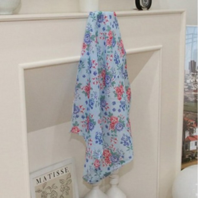 국산 고급 여성 남성 패션 손수건 프리미엄 미니 쁘띠스카프 면 무지 단색 꽃무늬 플라워 96종