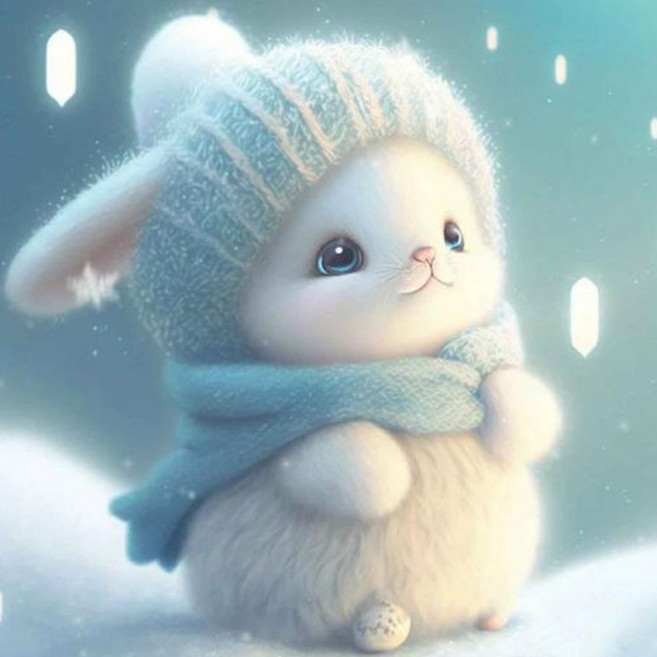 톰앤토미e 심플한 감성 십자수 귀여운 토끼 실십자수 면사, 민트, 1개