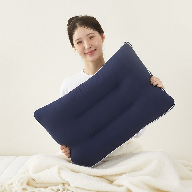 집앤콕 프리미엄 빨아쓰는 경추베개, 1개, 네이비