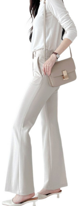 여자 여성 부드럽고 편안한 링클프리 뒷밴드세미부츠컷 스판 슬랙스 4컬러 AJL006