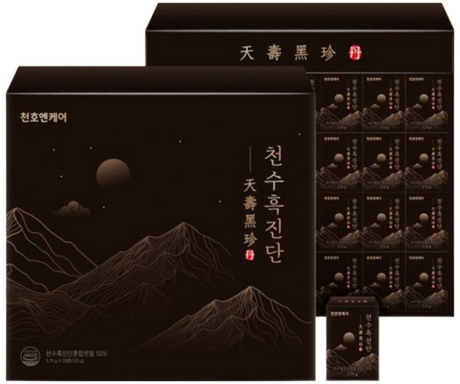 [천호엔케어]천수흑진단 3.75g x 28환 x 2박스 흑염소환 침향환, 105g, 2세트