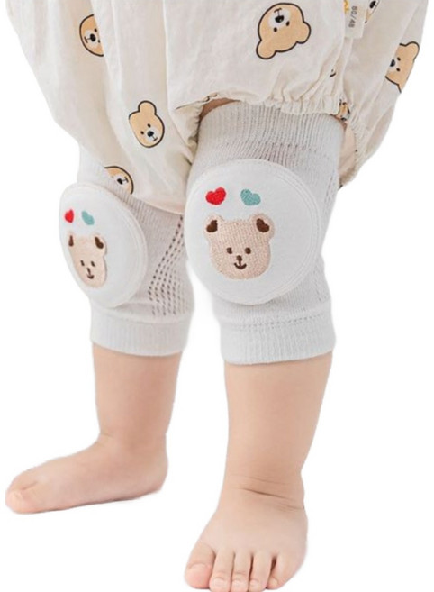 시월에인절 유아 자수 돌아기 여름 무릎보호대 1세트, 곰돌이, 2개