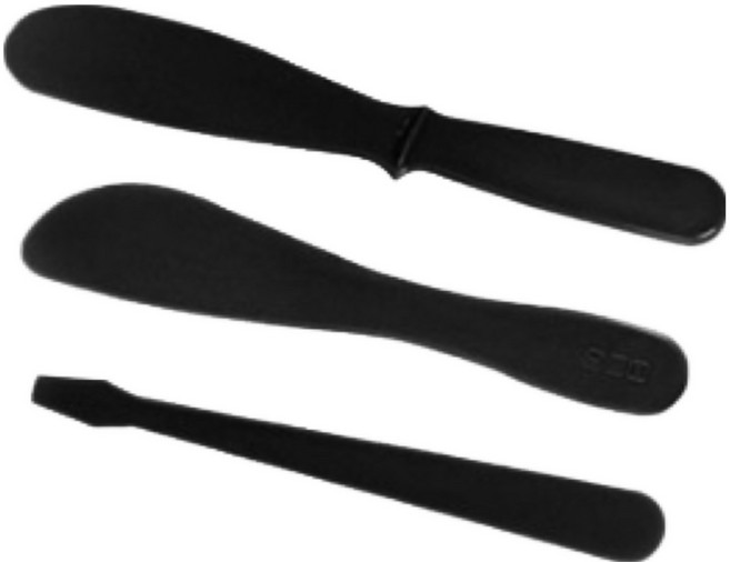 발롱뷰티 사각바트 원형바트 반달 접시 바트 화장솜 거즈 해면 모델링컵 모델링통 팩붓 팩도구, 1개, 블랙스파출라 중