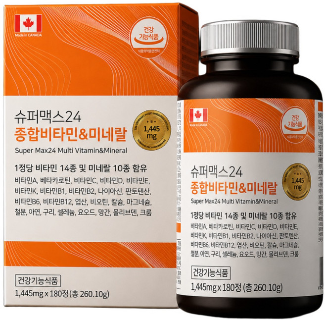 힐링팩토리 슈퍼 맥스24 종합비타민 앤 미네랄, 1개, 180정