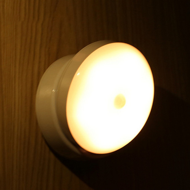 니녹 [1+1] LED 360도 건전지형 무선센서등 동작감지 조명 현관 화장실 간접조명 탈부착식, 2개, 옐로우(건전지형)