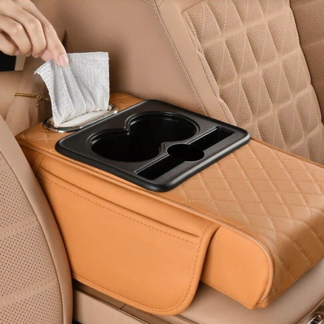 차량용 콘솔쿠션 팔걸이쿠션 자동차 콘솔쿠션 차량 팔걸이 쿠션 자동차 팔걸이 쿠션 차량용 팔걸이쿠션 자동차 팔걸이 자동차 팔걸이수납함 자동차 콘솔 수납함, 찬란한 오렌지색, 1개