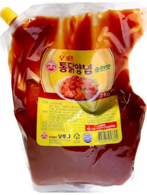 오뚜기 오쉐프 통닭양념 순한맛 양념치킨소스 2kg 6개, 1박스