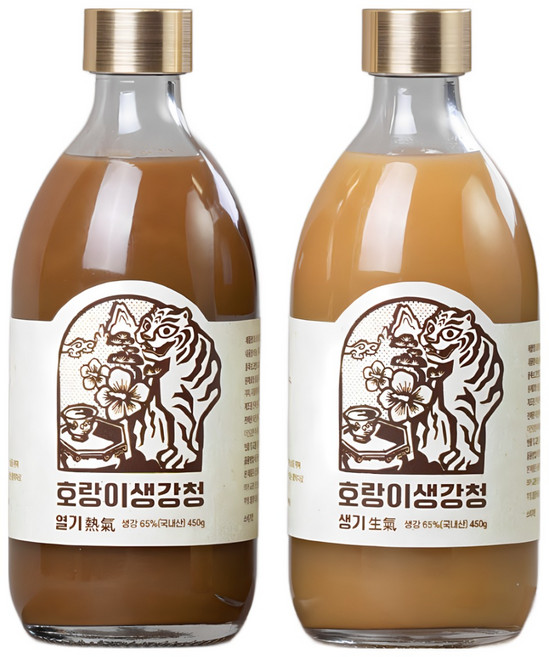 팔팔호랑이 꿀 생강청 생강차 <생기><열기>세트, 1세트, 2개입, 450g