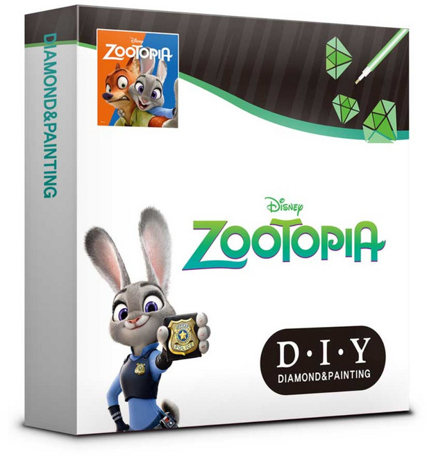 디즈니 주토피아 보석십자수 캔버스 25x25cm DBS503, 1개, 혼합색상