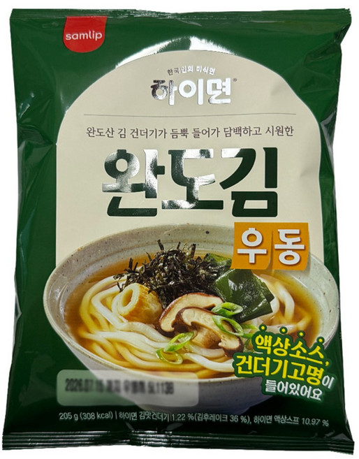 삼립 하이면 완도김우동 205g x 10봉, 10개