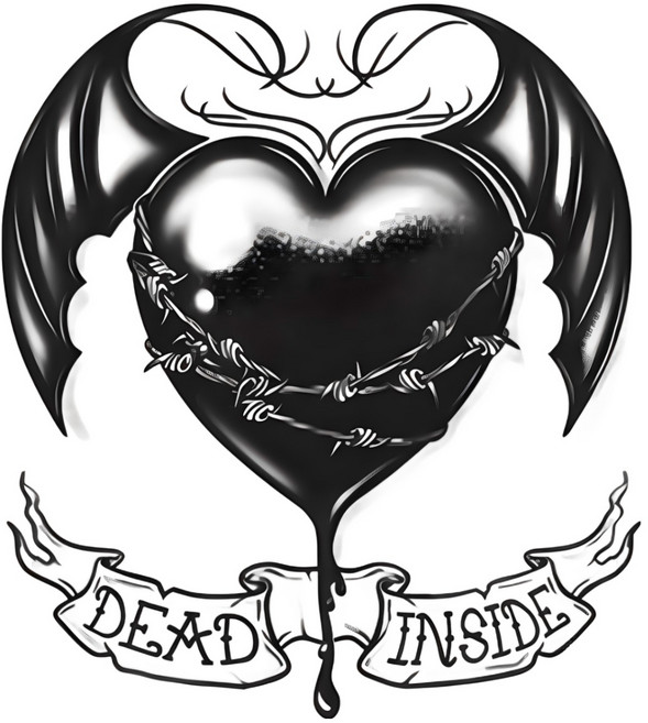 틴슬리 트랜스퍼 타투스티커, 09_Goth-Dead Inside, 1개