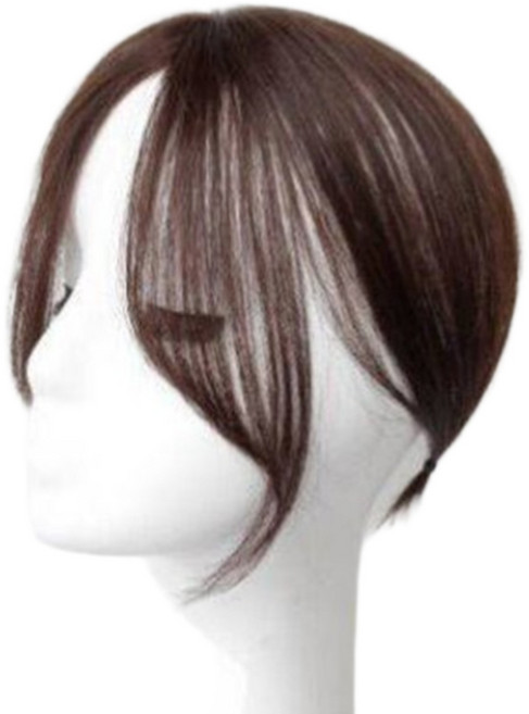 하이유니 3D 입체 사이드뱅 앞머리 탑커버 셀프 붙임 머리 피스 부분 가발, 브라운블랙, 1개