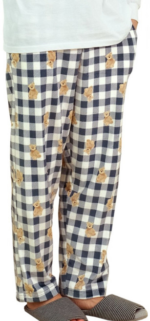 예스플러스_도톰하고 신축성 좋은 허리 스트랩 울트라밍크 수면바지_남성 여성