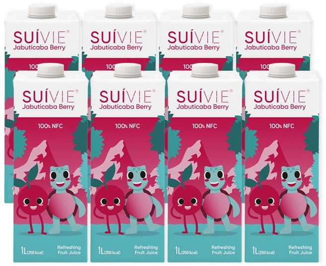 네오푸드 스위스직수입 수이비 자보티카바NFC 거북이 주스 1팩, 8개, 1L