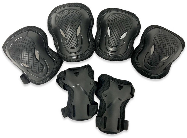 롤링스타 롤러스케이트 스케이트보드 보호대 GP-300 set, 01. 블랙