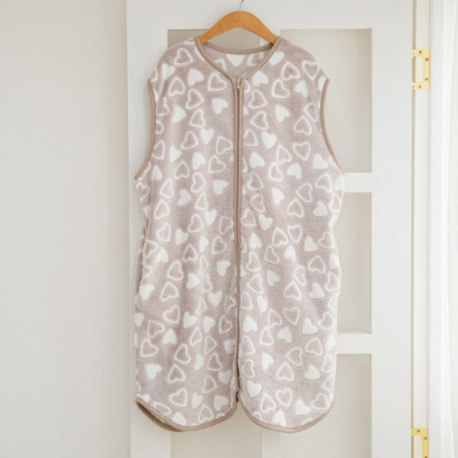 꾸미 국내산 주니어 성인 퍼 수면조끼 실내복 캠핑용보온복