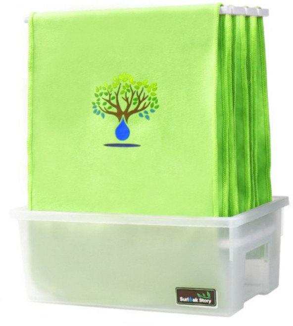 [수리나무 스토리]수리나무 천 가습기 천연 가습기 자연기화 무소음 4L 대용량 신생아 아기 가습기, 4L 그린