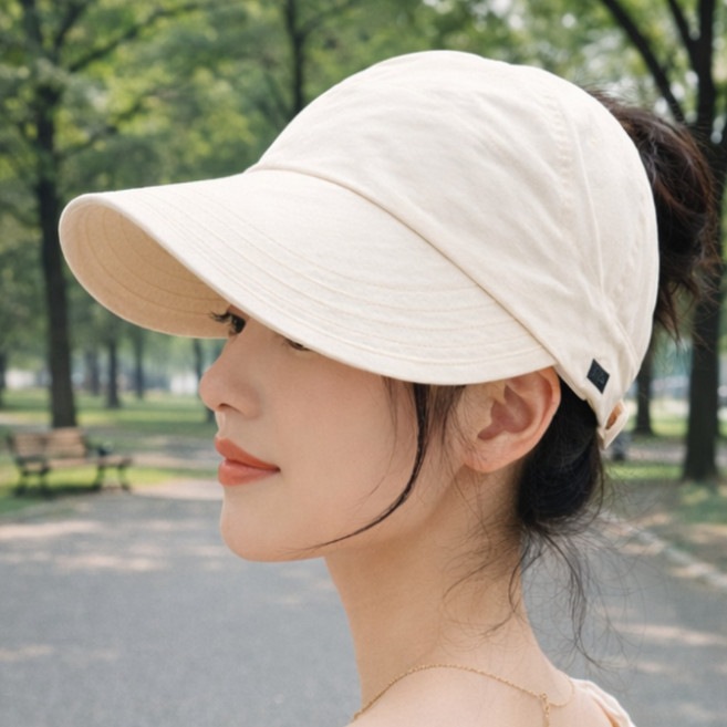 여성 포니테일 썬캡 UV 자외선차단 모자 여름 골프 등산 운동 캡모자