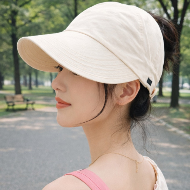 여성 포니테일 썬캡 UV 자외선차단 모자 여름 골프 등산 운동 캡모자