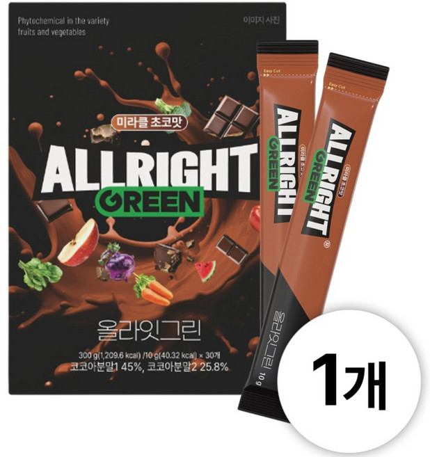 올라잇 그린 스틱 Ver. 미라클 초코맛, 1박스, 300g