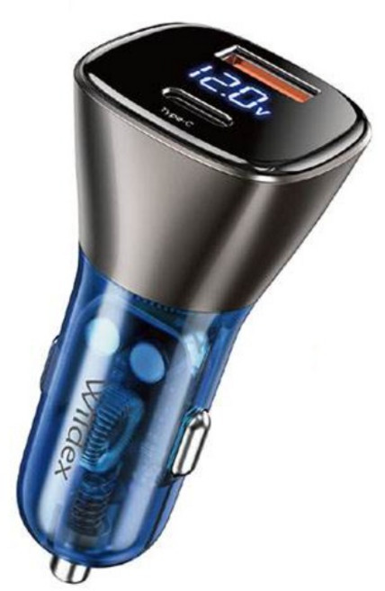 USB 車充 PD QC 快充充電頭 點菸器 TYPE C 電壓顯示, 黑色