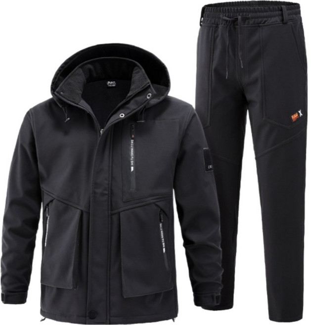 Gradle남자 겨울 방한 작업복 세트 방수 털 스티치 운동복 정비복 아웃도어 바람막이 전술 자켓+기모 트레이닝 바지 상하복세트