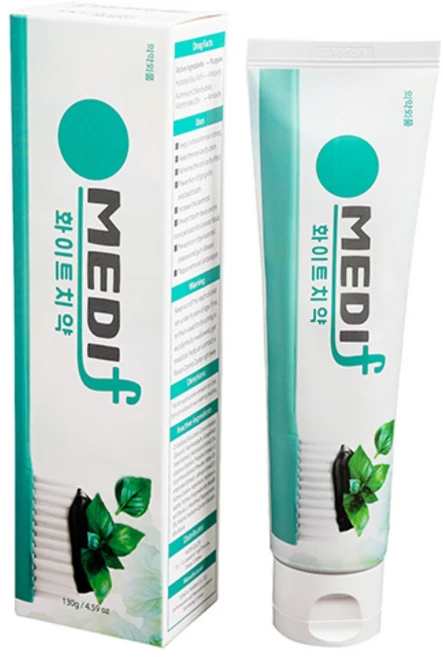 메디프랜 메디화이트 천연미백치약 130g, 3개 - 쿠팡