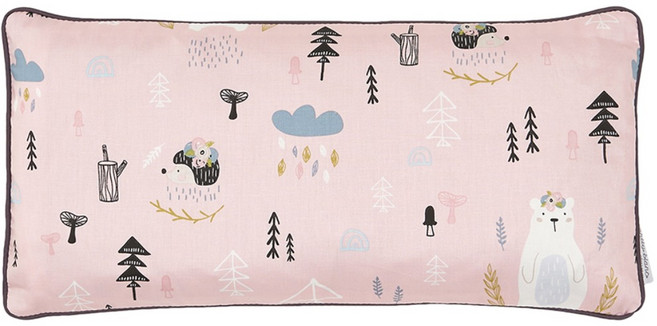 아띠블랑 신생아용 메밀 편백 태열베개, 화이트 베어 핑크, 1개