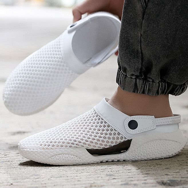 KOPN 샌들 남성용 여름 외장 미끄럼 방지 소프트 바닥 청소년 스포츠 캐주얼 두꺼운 바닥 운전 모래사장에 시원한 슬리퍼