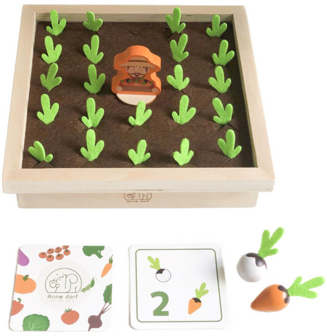 앤도르프 원목 당근뽑기 장난감 야채심기 소근육발달, 혼합색상, 1개