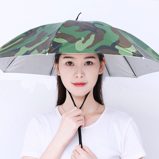 6위 - 도매짱 UV코팅 우산모자 자외선차단 햇빛가리개 모자 우산 낚시 농사 양산 우양산 양우산 파라솔 남자 여자 썬