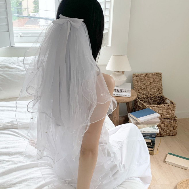 윅시 셀프웨딩 브라이덜샤워 면사포 웨딩베일