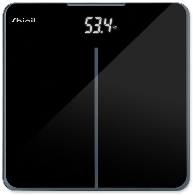 신일 전자식 강화유리 정밀 센서 슬림 체중계 6mm, 6mm SHM-5025, 블랙, 1개