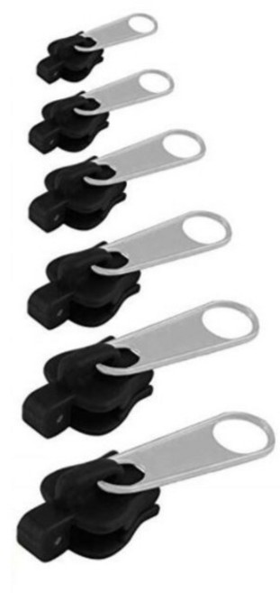 Fix A Zipper 萬用拉鍊頭, 1件, 1組(透明盒裝), 黑