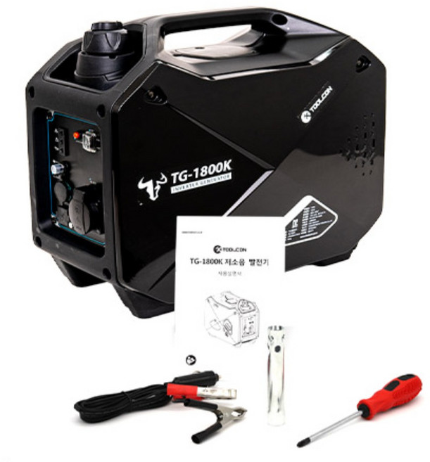 툴콘 1.5kW 소형 캠핑 휴대용 무소음 이동식 저소음 발전기 TG-1800K, 1개