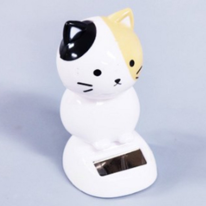 씨엠월드 태양열 노호혼 고양이 (도리도리 냥이 자동차 실내장식 악세사리), 1개, A.알록달록 오동통 냥이