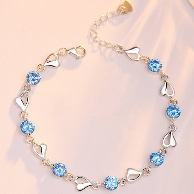 besteffie 은팔찌 999 실버 순은 손목 체인 실버999 925실버팔찌 하트 포인트 실버 하트체인 은팔찌 E15