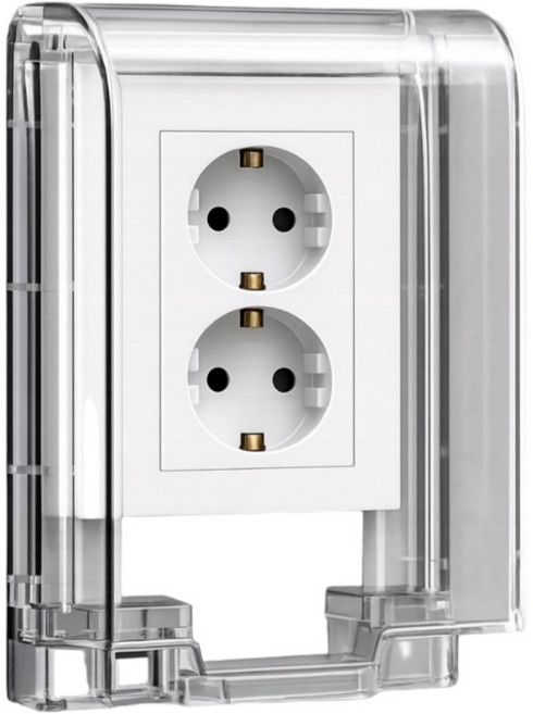 라이프툴스 방수 콘센트커버 안전덮개 잠금기능, 화이트투명, 1개