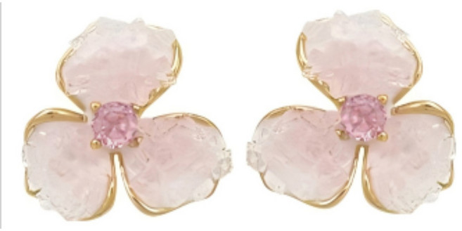 비비드칙 크리스탈 꽃 S925은침 귀걸이