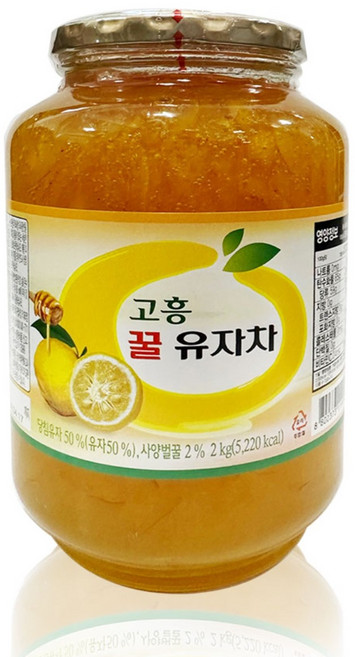 고흥 꿀 유자차 2kg, 1개, 1개입