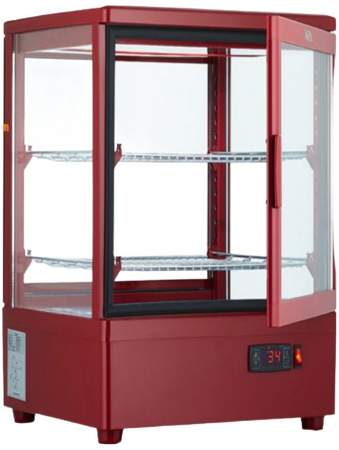 온기키친 업소용 온장고 쇼케이스 미니 음료 2단 3단 4단 전기 편의점 약국 휴게소 캔워머, 단문형/천장등, 레드, 58L