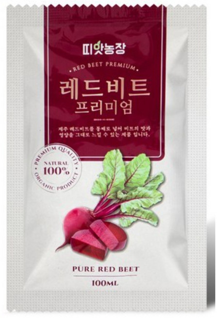 띠앗농장 물없이 진공 60도 저온 추출 레드 비트즙, 100ml, 60개