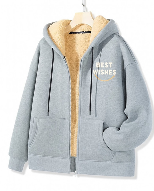 남성용 캐주얼 후리스 기모 후드 지퍼 자켓 데일리 도툼 긴팔티 루즈핏 겨울