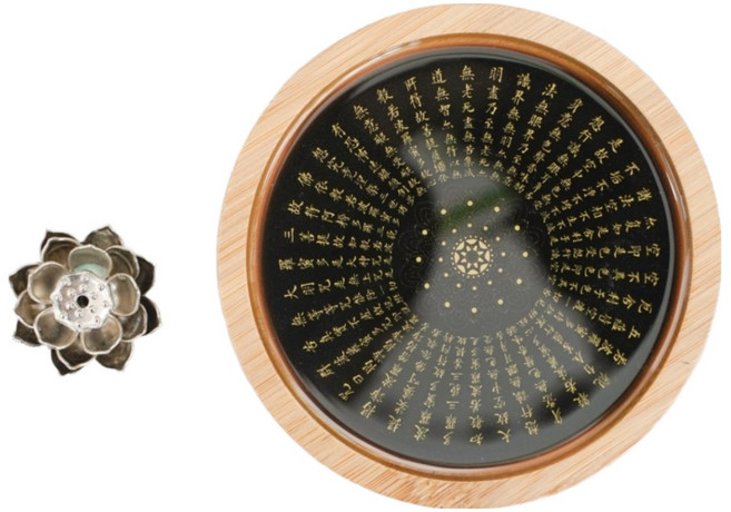 반야심경 연꽃 불교 인센스 스틱 홀더 트레이 향 받침대 피우기 향꽂이, 단품