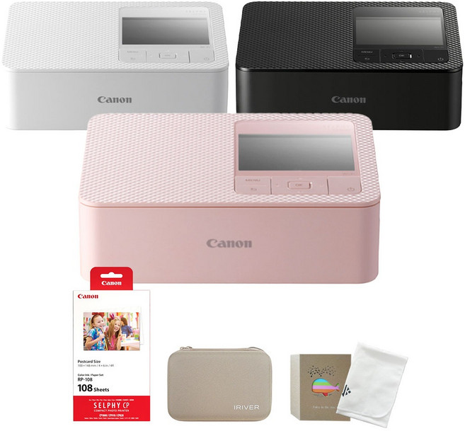 캐논 셀피 포토프린터 CP1500 + RP-108 용지+악세사리 패키지 (포토앨범/아이리버 하드케이스/포켓융), CP1500 블랙